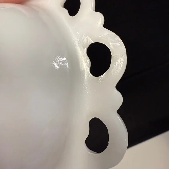 Vintage Anchor Hocking Milk Glass Lace  "Old Colony" 5.25" Sherbet Bowl Pedestal - Picture 9 of 16